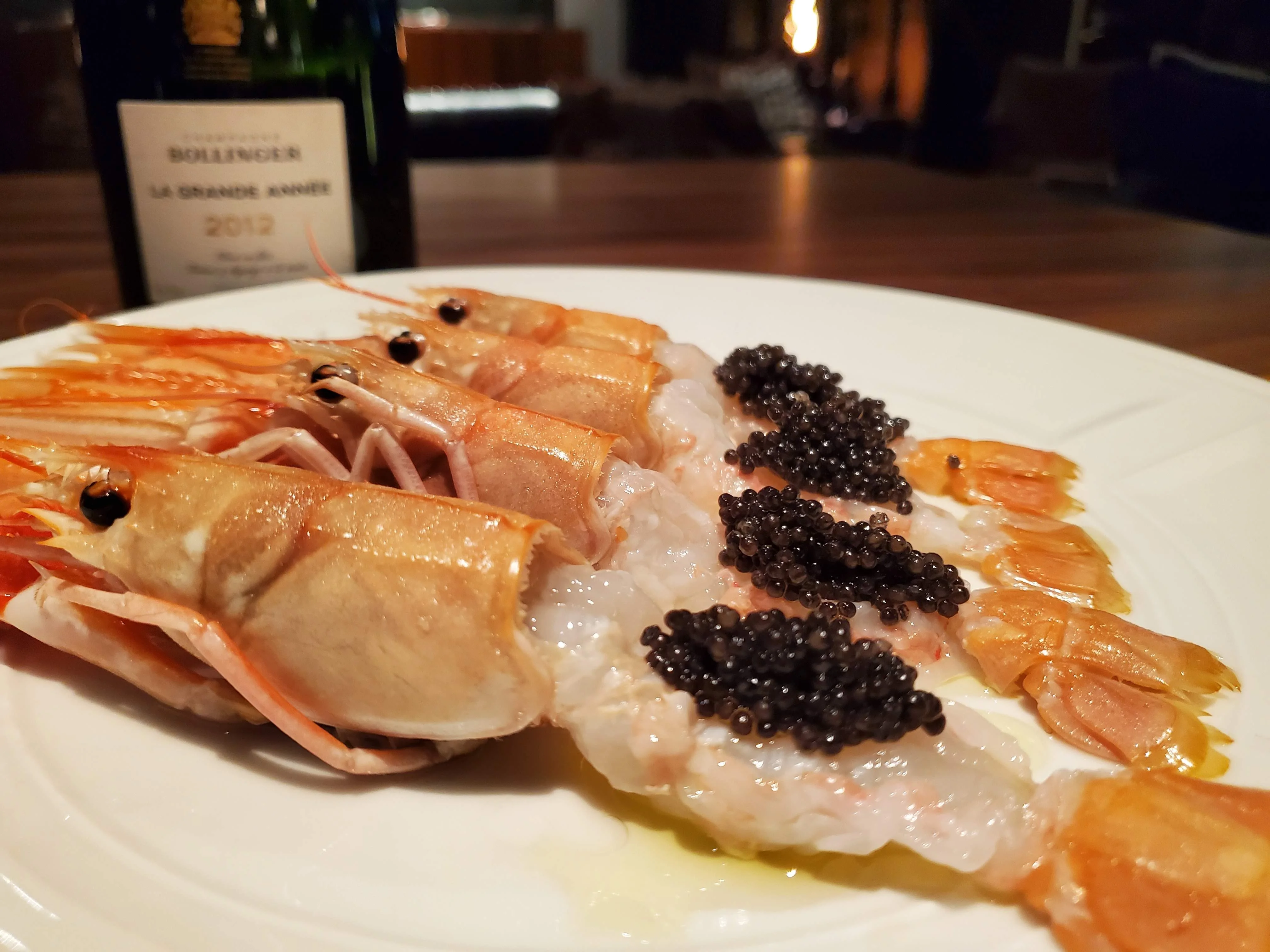 Private chef tasting menu with langoustines, caviar, and Champagne in Telluride, Colorado