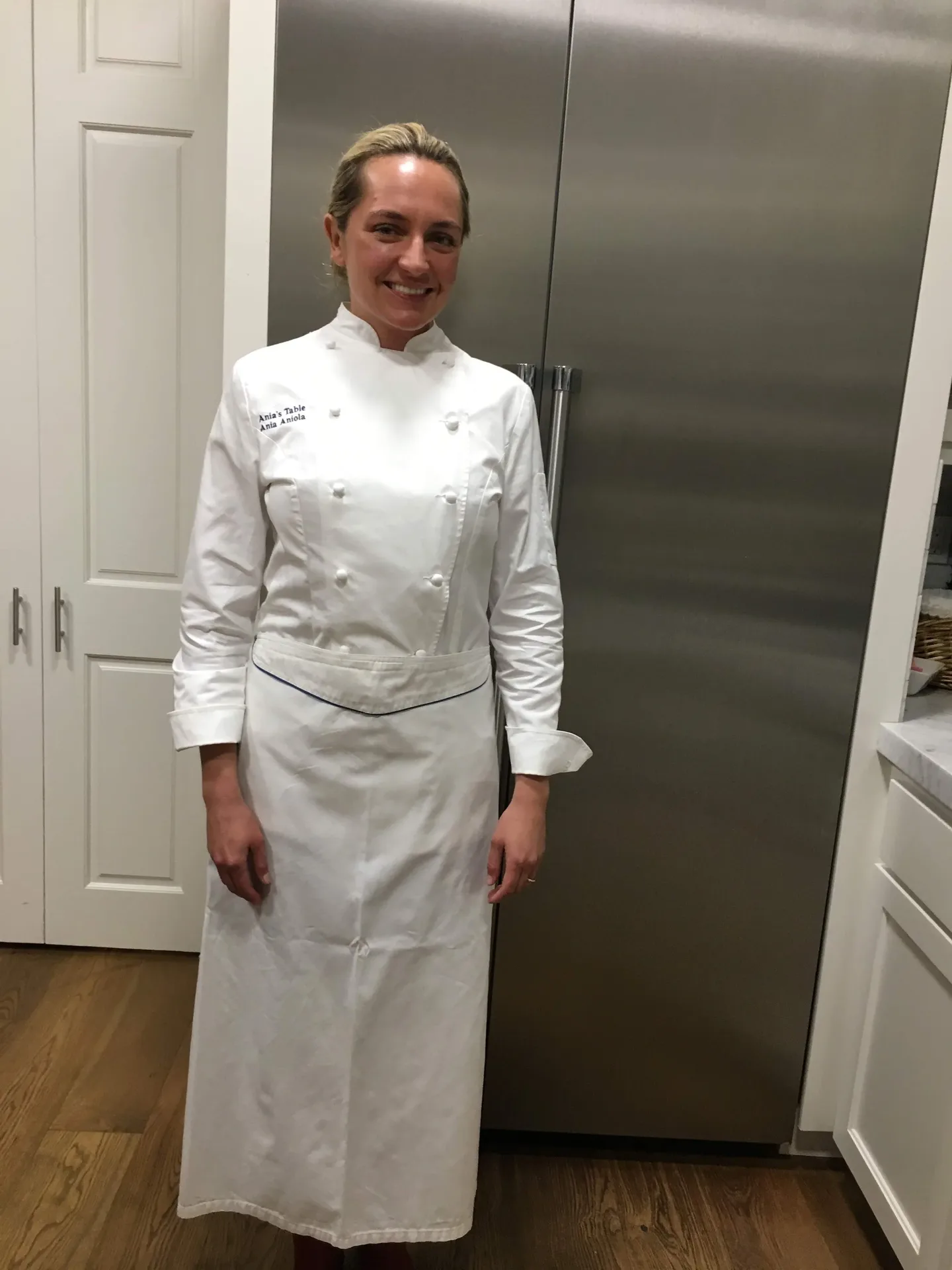 Chef Ania Aniola of Ania's Table in chef whites